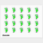 Sticker Rond Astronaut mignon et en colère T-Rex Dinosaur (Feuille)