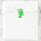 Sticker Rond Astronaut mignon et en colère T-Rex Dinosaur (Sac)