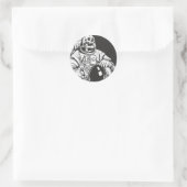 Sticker Rond Astronaut Skeleton Crâne Éffrayant (Sac)