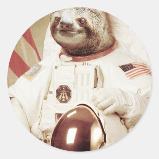 Sticker Rond Astronaut Sloth (Devant)