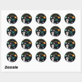 Sticker Rond Astronaut Space Birthday - Personalized Blast Off" (Feuille)
