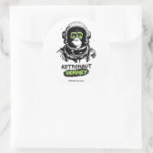 Sticker Rond Astronaut Space Monkey Authentique Haute qualité (Sac)