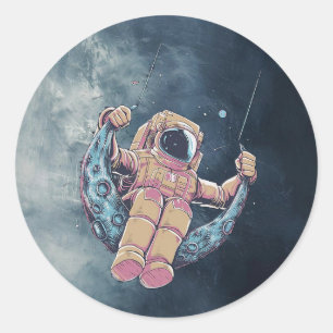 Sticker Rond Astronaute