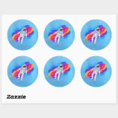 Sticker Rond Astronaute (Feuille)