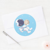 Sticker Rond Astronaute bleu clair - (Enveloppe)