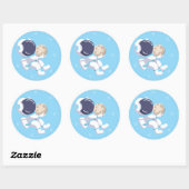 Sticker Rond Astronaute bleu clair - (Feuille)