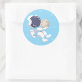 Sticker Rond Astronaute bleu clair - (Sac)