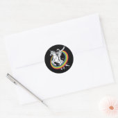 Sticker Rond Astronaute chevauchant une licorne  (Enveloppe)