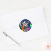 Sticker Rond Astronaute de chèvre de galaxie dans l'espace (Enveloppe)
