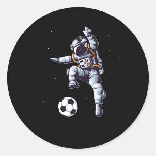 Sticker Rond Astronaute De Football Dans L'Espace Ventilateur (Devant)