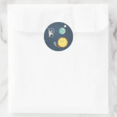 Sticker Rond Astronaute de fusée de l'enveloppe spatiale (Sac)
