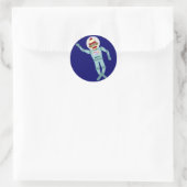 Sticker Rond Astronaute du singe de Sock (Sac)