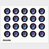 Sticker Rond Astronaute Espace Cosmique Extérieur Galaxie Scien (Feuille)