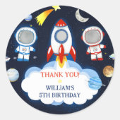 Sticker Rond Astronaute Espace extra-atmosphérique Merci d'anni (Devant)