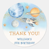 Sticker Rond Astronaute Espace extra-atmosphérique Merci d'anni (Devant)