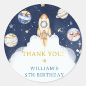 Sticker Rond Astronaute Espace extra-atmosphérique Merci d'anni (Devant)