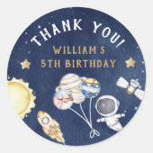 Sticker Rond Astronaute Espace extra-atmosphérique Merci d'anni (Devant)