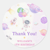 Sticker Rond Astronaute Espace extra-atmosphérique Merci d'anni (Devant)