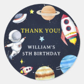 Sticker Rond Astronaute Espace extra-atmosphérique Merci d'anni (Devant)