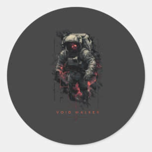 Sticker Rond Astronaute Marcheur du Vide Heavy Metal