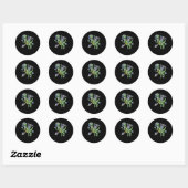 Sticker Rond Astronaute Riding T-Rex Dinosaur Astro T-Rex Space (Feuille)