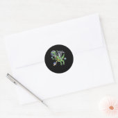 Sticker Rond Astronaute Riding T-Rex Dinosaur Astro T-Rex Space (Enveloppe)