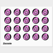 Sticker Rond Astronaute rose en pleurs (Feuille)