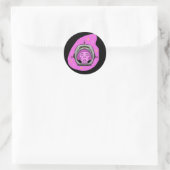 Sticker Rond Astronaute rose en pleurs (Sac)