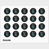 Sticker Rond Astronaute Spatial - Perdu Dans L'Espace (Feuille)