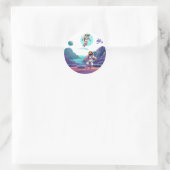 Sticker Rond Astronautes dans l'espace (Sac)