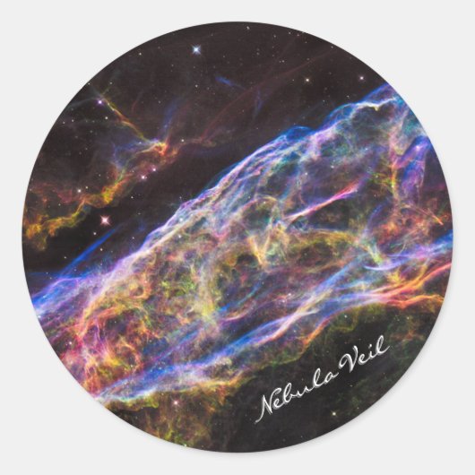 Sticker Rond Astronomie & Nebula Voile, Hubble / Galaxie (Devant)