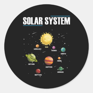 Sticker Rond Astronomie Planètes Space Solar System Galaxy