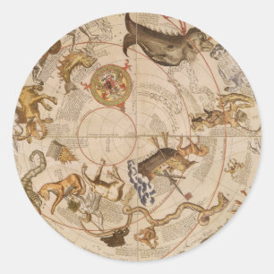 Sticker Rond Astronomie Vintage du ciel austral