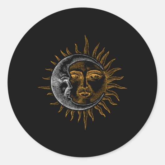 Sticker Rond Astronomy Stars Sun Moon Planets (Devant)