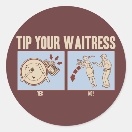 Sticker Rond Astuce ta serveuse (Devant)