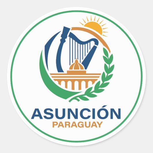 Sticker Rond Asuncion Paraguay South America (Devant)