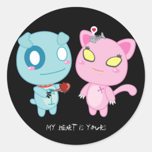 Sticker Rond Asyl & Nadel Valentine - Mon coeur est à vous