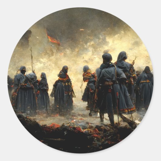 Sticker Rond Atack the place (Devant)