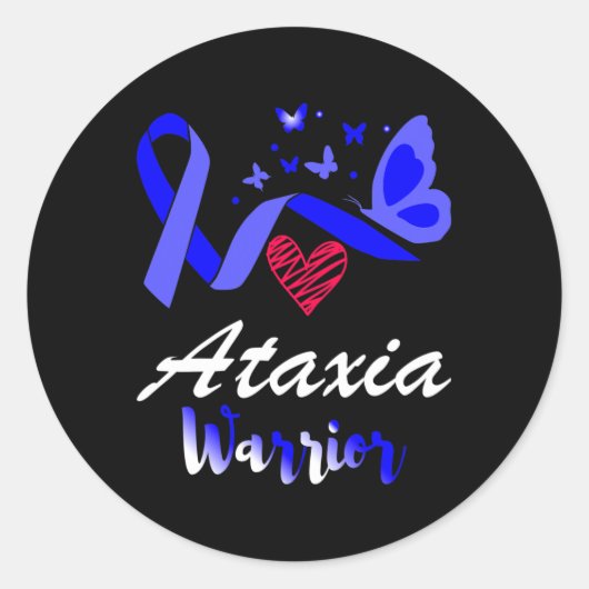 Sticker Rond Ataxia Guerrier Support de sensibilisation aux pap (Devant)