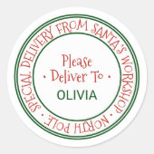 Sticker Rond Atelier père Noël Cadeau de Noël (Devant)