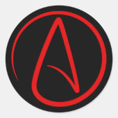 Sticker Rond Atheism Red Logo (Devant)