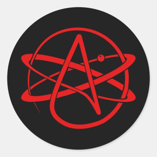 Sticker Rond Atheist New Logo Red (Devant)