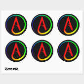 Sticker Rond Atheist Symbol Rainbow (Feuille)