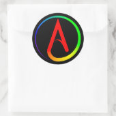 Sticker Rond Atheist Symbol Rainbow (Sac)
