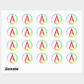 Sticker Rond Atheist Symbol Rainbow (Feuille)