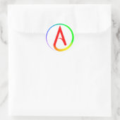 Sticker Rond Atheist Symbol Rainbow (Sac)