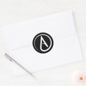 Sticker Rond Atheist Symbol White (Enveloppe)