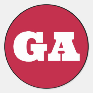Sticker Rond Athènes (GA) - Rouge x Blanc x Noir