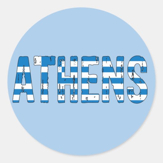 Sticker Rond Athènes Grèce (Devant)