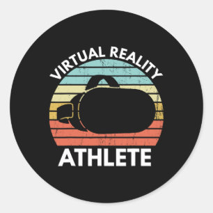Sticker Rond Athlète de réalité virtuelle Drôle de citation de